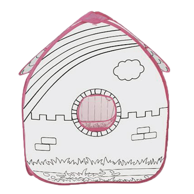 Unicorn Fortable Pop Up House Playtent,DIY Handprint With Six Washable Color Pens ,Easy to Operate
