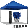 Blue Outdoor 10' x 10' Pop Up Heavy Duty Waterproof Gazebo Tents,Canopy with Metal Frame and Roller Bag