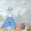Amazon hot selling blue fabric canvas foldable kids teepee tent use for Indoor Outdoor