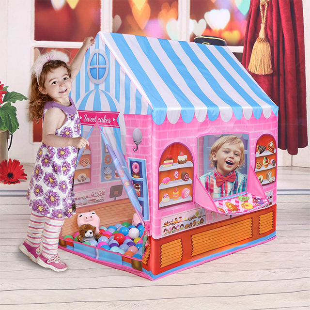 Pink Dessert Playhouse for Kids Tent,Castle Play House for 1-6 Year Old Children Boys Girls Baby Indoor Outdoor Gifts Toys