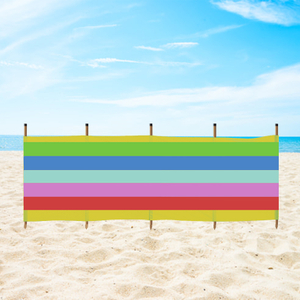 New design Colorful 4 5 6 8 10 Pole Holiday Camping Beach Windscreen Windbreak