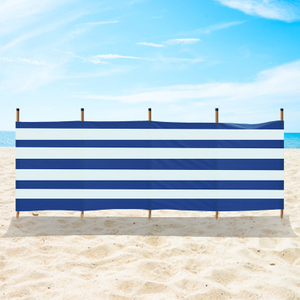 Navy Theme Wood Poles Windbreak Beach Wind Screen Privacy Windblocker