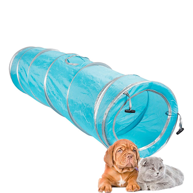 Outdoor Training and Exercise Training Blue with silver Connect Pet Play Tunnel Tube For Small Pet Dog Cats Rabbits