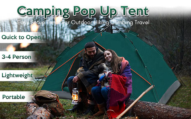 green camping tent 