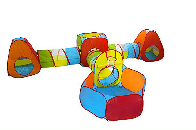 Multicolor Folding Portable Pop Up tent with 2 crawl tunnel & Ball Pit with Basketball Hoop Children Kids Play Tent Combo set