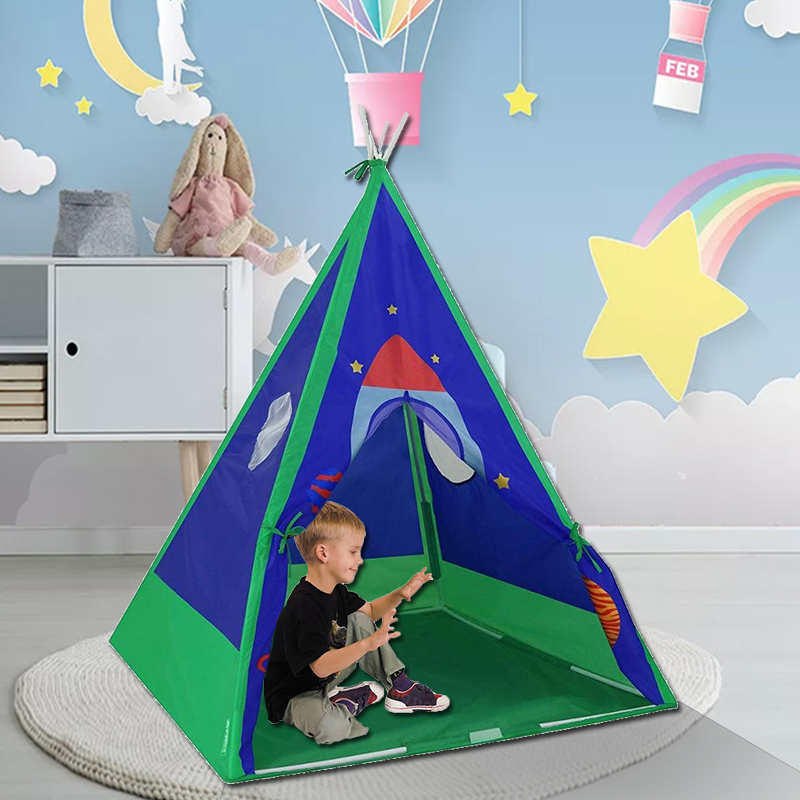 Universe space theme sturdy playhouse easy set up and folding Kids teepee ten with protable carry case