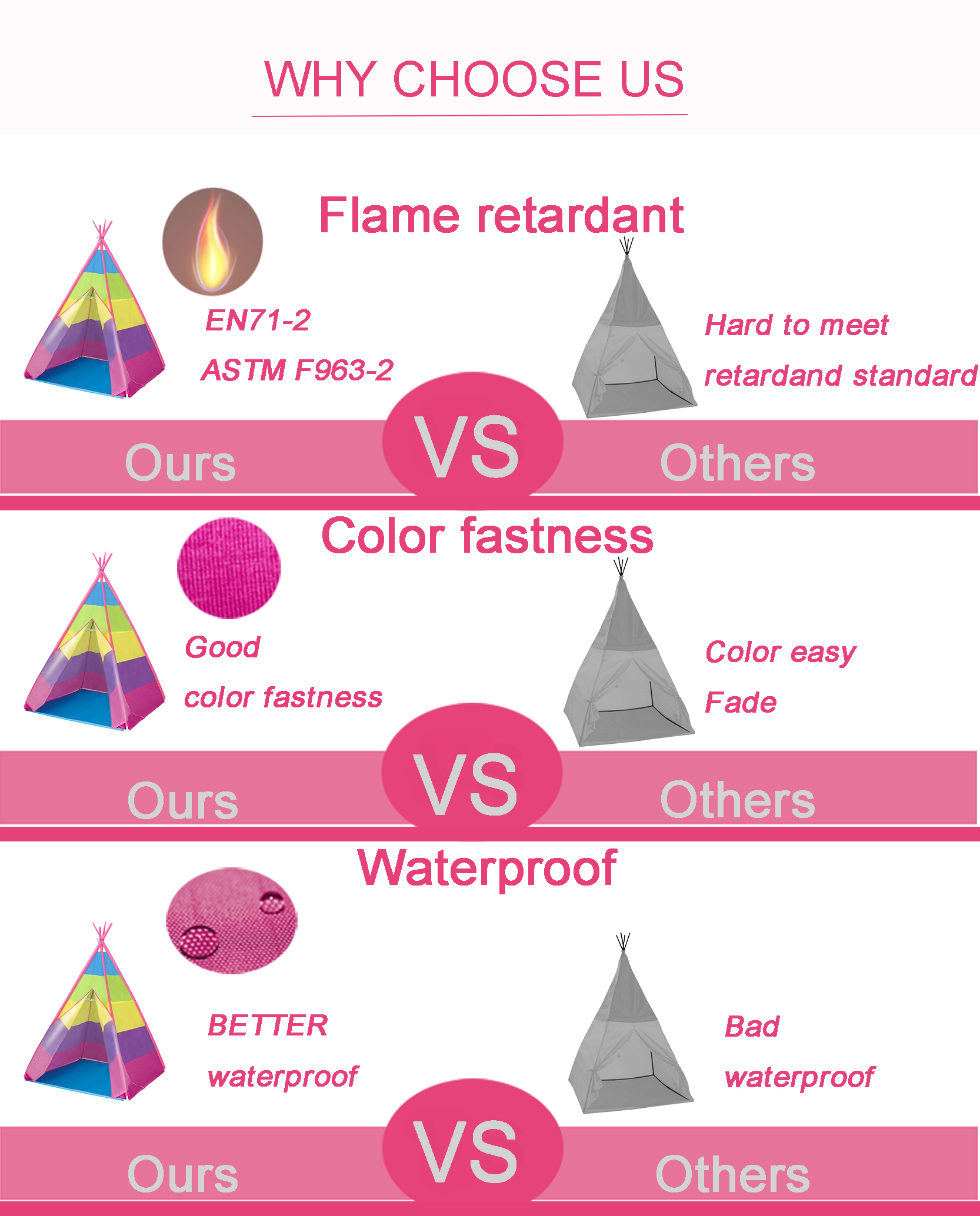 rainbow color play teepee