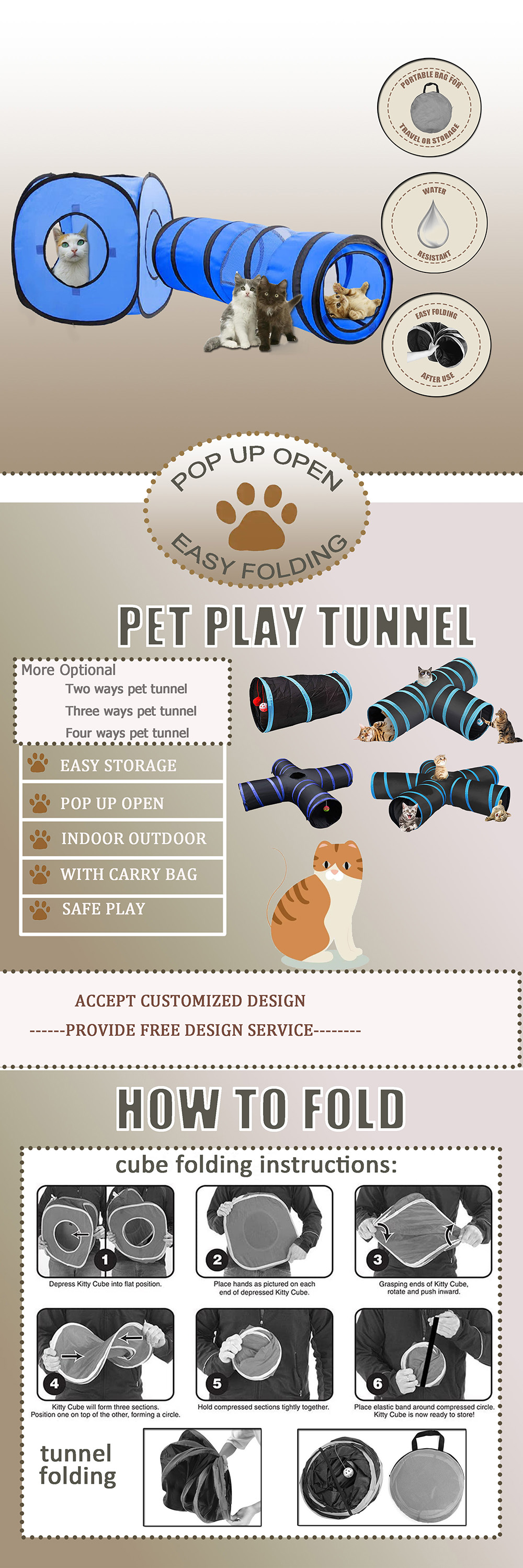 pet tent with tunnel