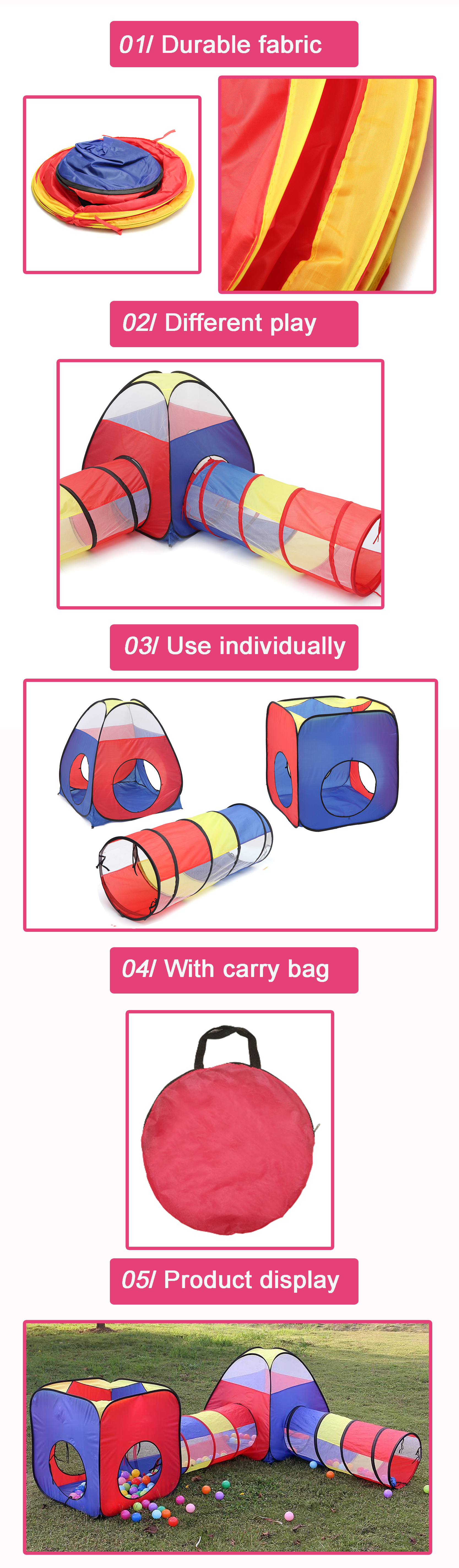 4 pcs kids play tent