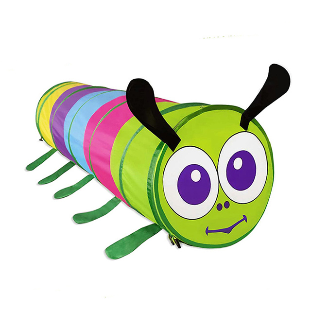 Multicolor Worm Pop Up Foldable Crawl Through Play Tunnel Toy Crawling Tunnel Play Tent