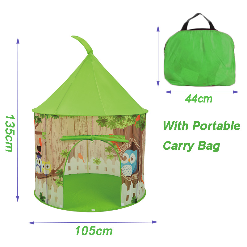 Owl Kids Castle Tent With Portable Carry Bag Use Home Yard Easy Assemble