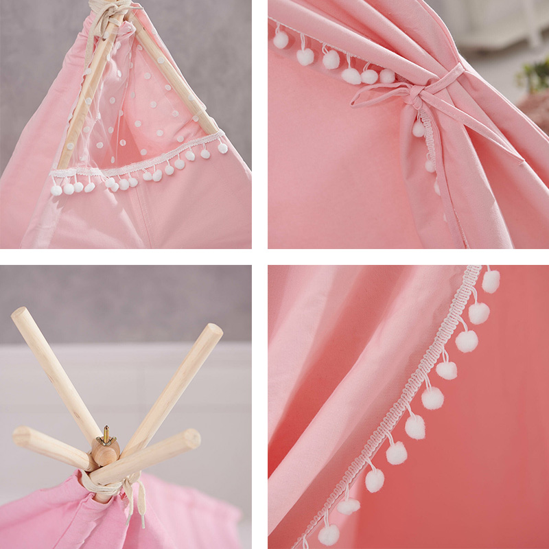 Sweet Pink Kids Indian Teepee Tent Easy Set Up Use For Girls Boys Toddlers