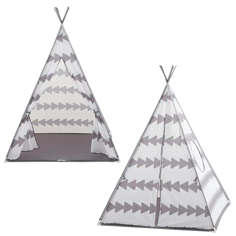 Sweet Grey Teepee Tent With Round Mesh Window