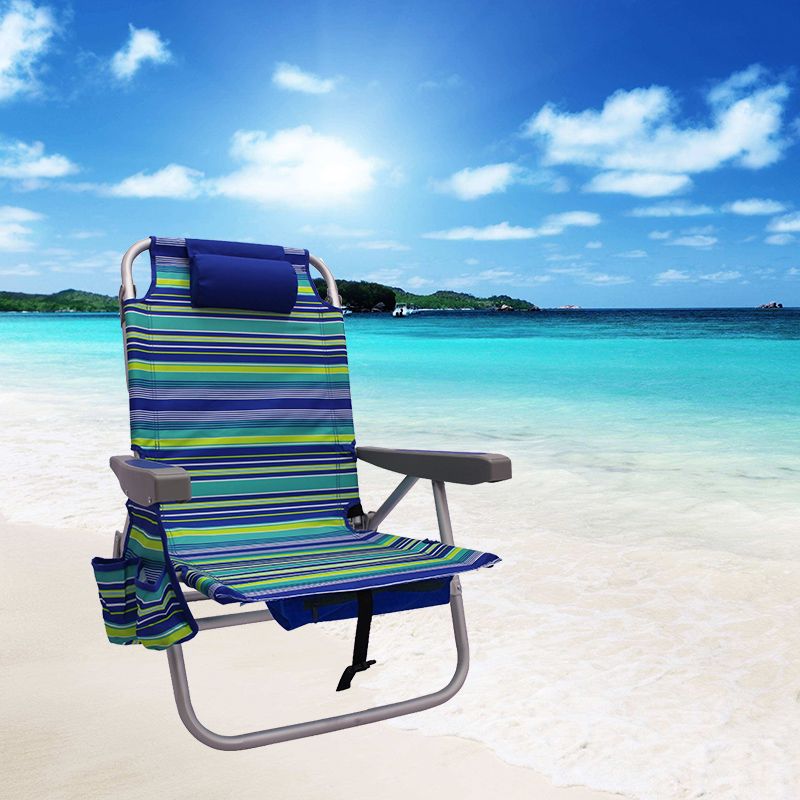 Striped beach chair