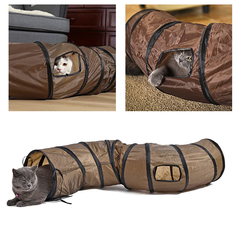 Portable S Shape Folding Design Dogs Pet Cat Play Tunnel With Hole