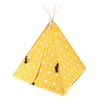Yellow Cat Dog Pet Teepee Easy Assemble With Wooden Poles And Carry Bag