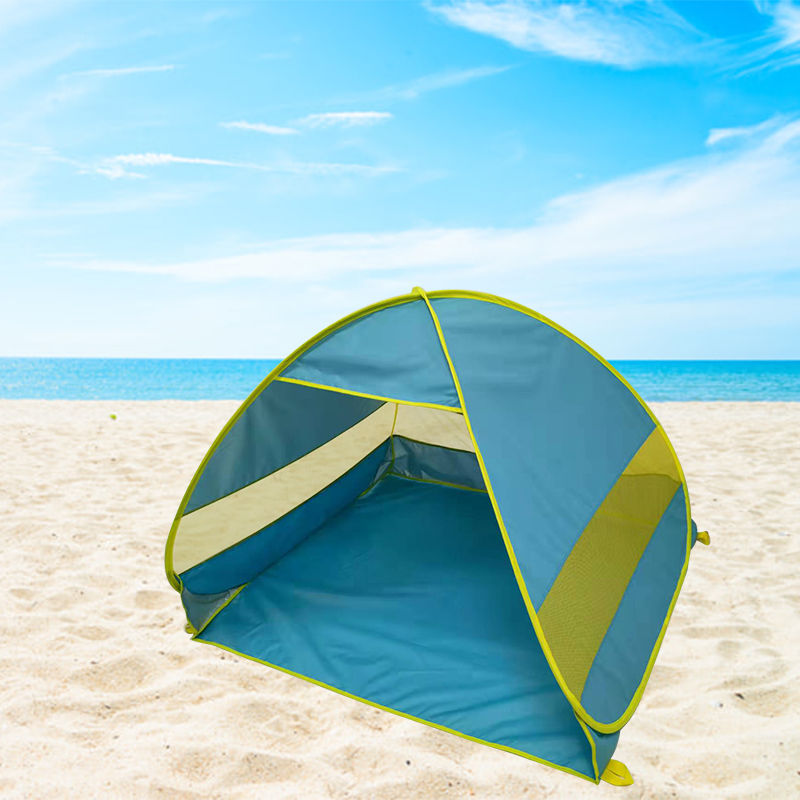 Blue Easy Set-up Beach Tent Automatic Pop Up Instant Beach Shade 