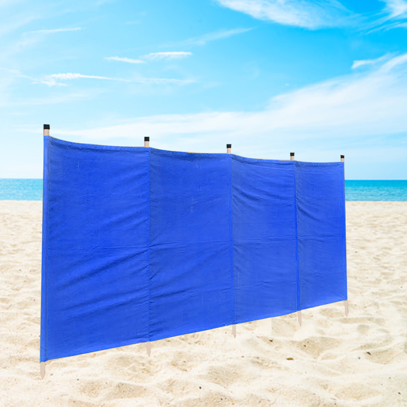 Soild color polyester windbreak with carry bag beach windscreen 4 5 6 8 10 Pole