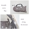 Gray Star Printing Kids Play Teepee House Tent Wooden Pole With Carry Bag