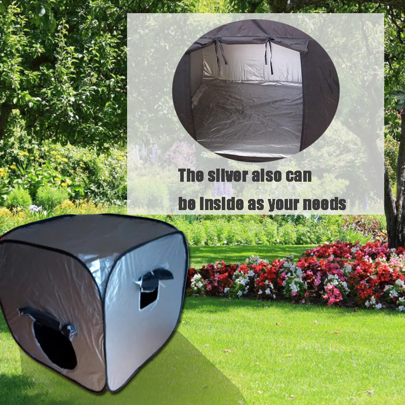Silver Outside Child's Dark Den Square Pop Up Sensory Space For Autism kids