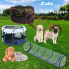 Cat Dog Pet Playpen with Tunnel Foldable Portable Easy Set Up Pop Up Style Indoor Outdoor Use