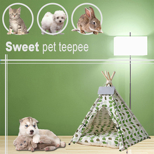 Green leaf pattern Pet Tent for Dogs Puppy, Easy Set Up Portable Play House For Cat Kitten