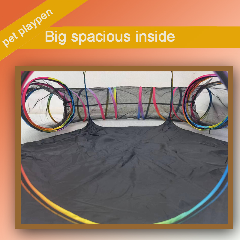Rainbow Edge Peg Small Animal Play Tent with Round Tunnel Use in Indoor Outdoor 