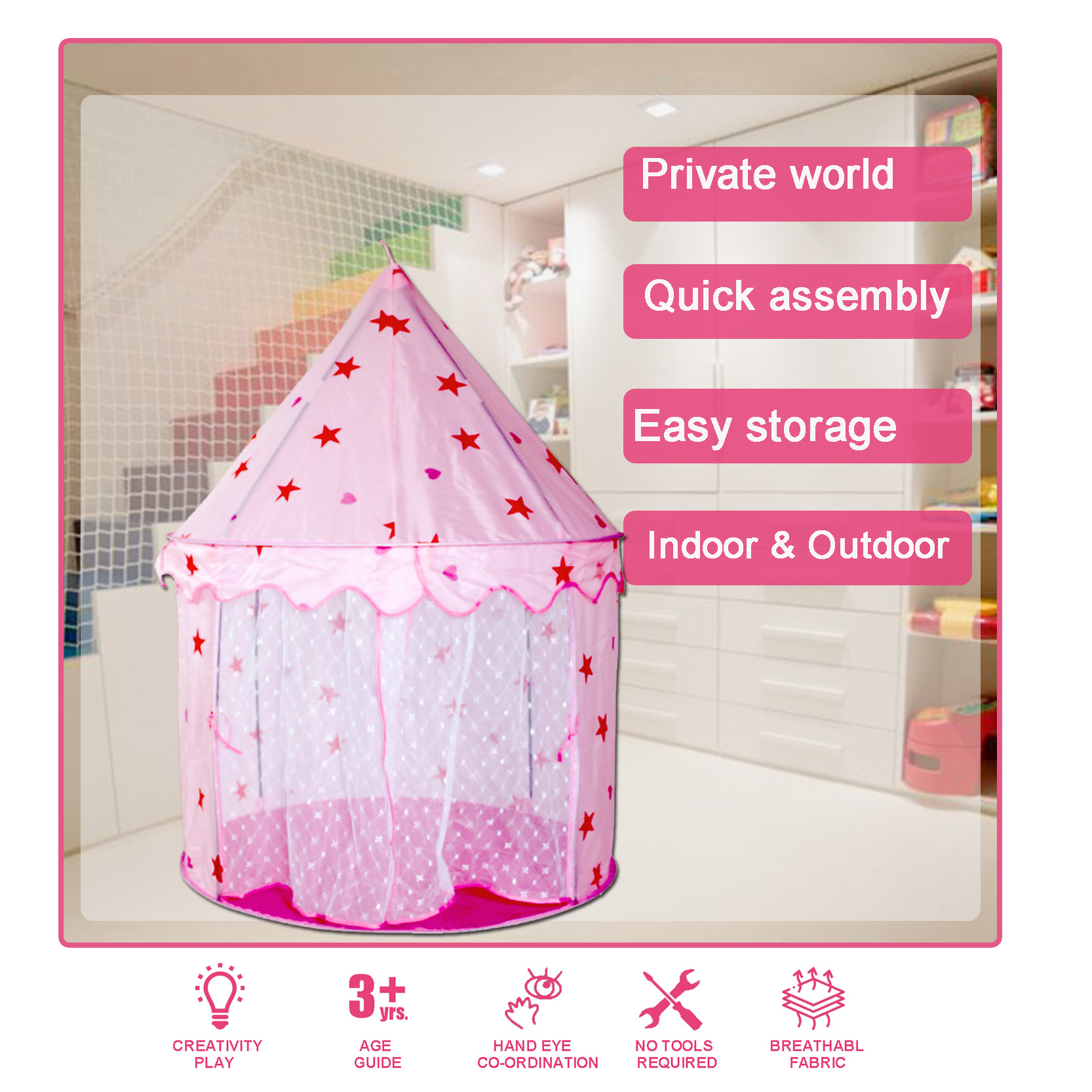 pink castle tent