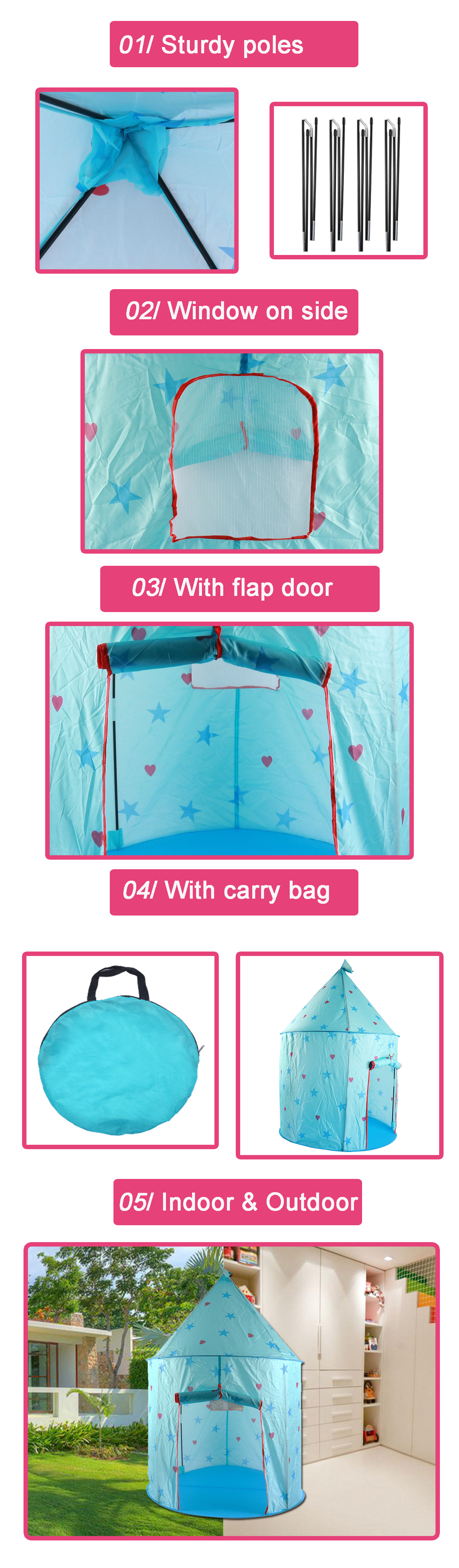 blue castle play tent