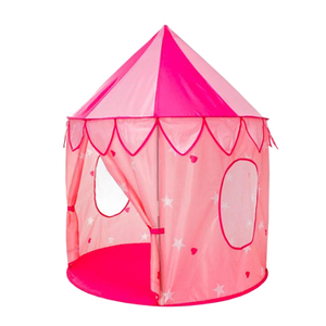 Pop Up Pink Kids Castle Play Tent Fiberglass Poles With Carry Bag Indoor Outdoor