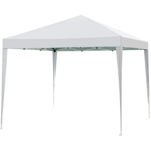 White Outdoor Tent Gazebo Pop Up Portable Sun Shelter Tent with Carry Bag,10' x 10' Canopy Tent with Dressed Legs