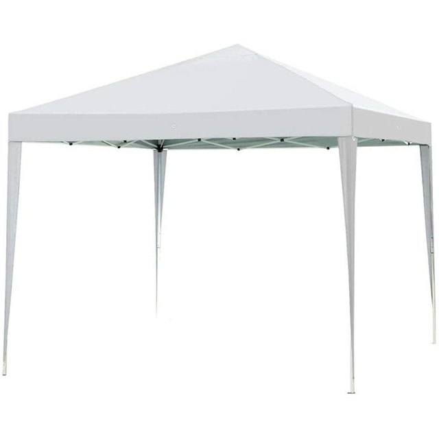 White Outdoor Tent Gazebo Pop Up Portable Sun Shelter Tent with Carry Bag,10' x 10' Canopy Tent with Dressed Legs