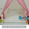 Cheaper New design pink with white star wooden poles indian kid's teepee tent