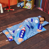 Rollup Design Outer Space Adventures Toddler Nap Mat w/Removable Pillow,Carry Handle with Straps Closure, Travel Sleeping Bag - Ages 3-6 Years