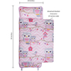 Pink Sweet Owls Sleeping Bag Magic Dreams, Carry Handle with Straps Closure, Travel Sleeping Bag For Ages 3-6 Years