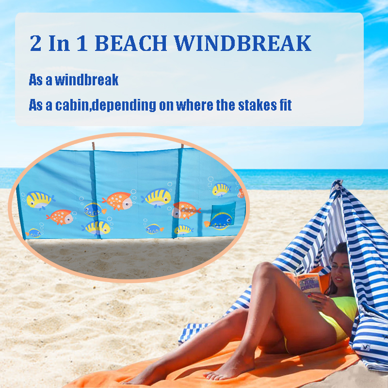 New Design Ocean Fish Windbreak Beach Shelter Privacy Beach Windblocker