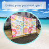 New Daisy Windbreaks Beach FenceFabric Material With Wooden Poles Screen Privacy