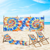 Rainbow Striped Garden Camping Windbreak 4 to 10 Pole Beach Sun Shade Holiday Stripe