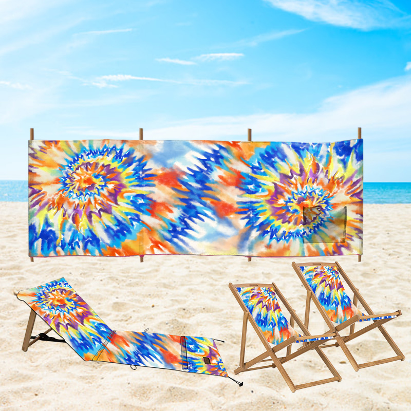 Rainbow Striped Garden Camping Windbreak 4 to 10 Pole Beach Sun Shade Holiday Stripe