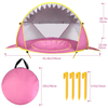 Pink Shark Baby Beach Tent Pop up Beach Toys Outdoor Camping Sunshade Foldable Tents For Kids