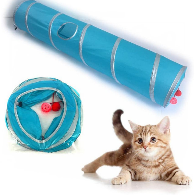 Outdoor Training and Exercise Training Blue with silver Connect Pet Play Tunnel Tube For Small Pet Dog Cats Rabbits