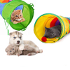 Rainbow Colorred Foldable Pet Tunnel With Dangling BellToy For Pet Cat Dogs