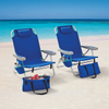 Outdoor Blue fashionable cooler backpack Reclining Aluminum Folding Picnic Portable Camping Low Beach Chair with Cooler Bag