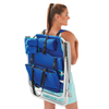Outdoor Blue fashionable cooler backpack Reclining Aluminum Folding Picnic Portable Camping Low Beach Chair with Cooler Bag
