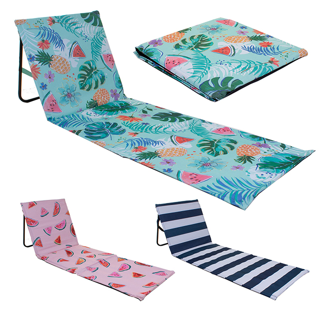 Multicolor stirpe New Portable Folding Beach Lounger Mat Outdoor Garden Fishing Camping Deck Chair