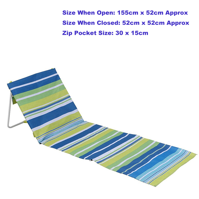 Multicolor stirpe New Portable Folding Beach Lounger Mat Outdoor Garden Fishing Camping Deck Chair