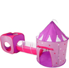Pink princess kids play tent with crawl tunnel ,girls castle tent, glow in the dark playhouse combo tent