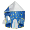 Blue with star Foldable Pop Up 3 In 1 Kids Rocket Playhouse use for Indoor Outdoor ,Rocket Ball Pit Tent with Crawling Tunnel 