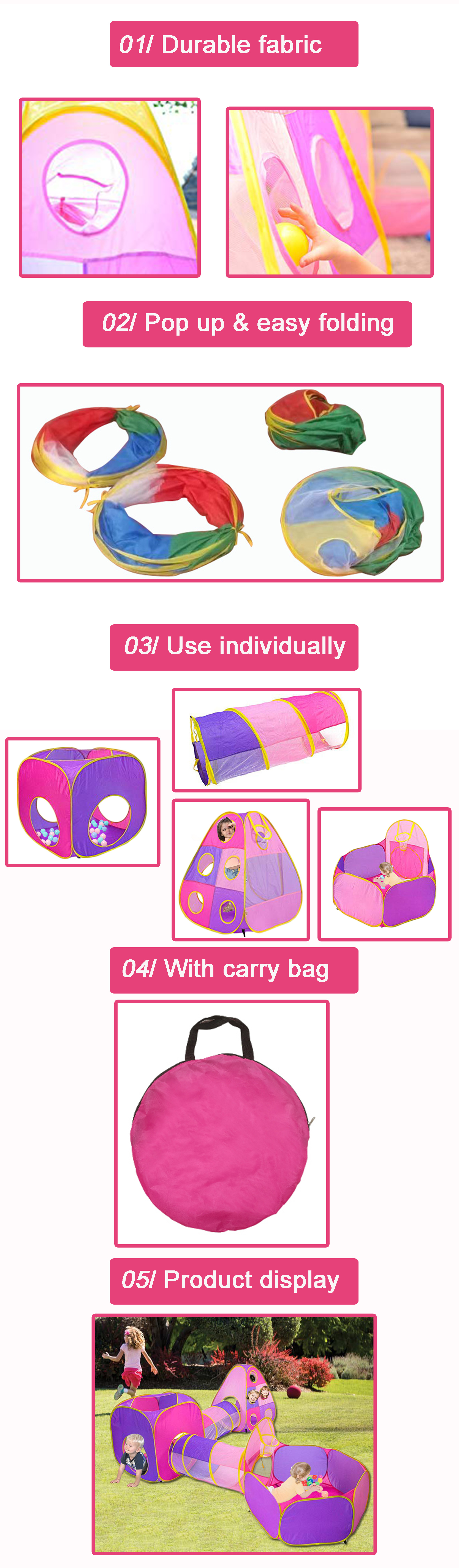 pop up 5pcs kids tent