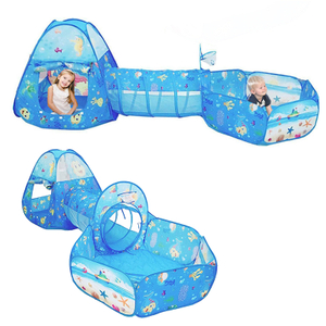 Blue ocean theme kids play tent pop up open with carry bag